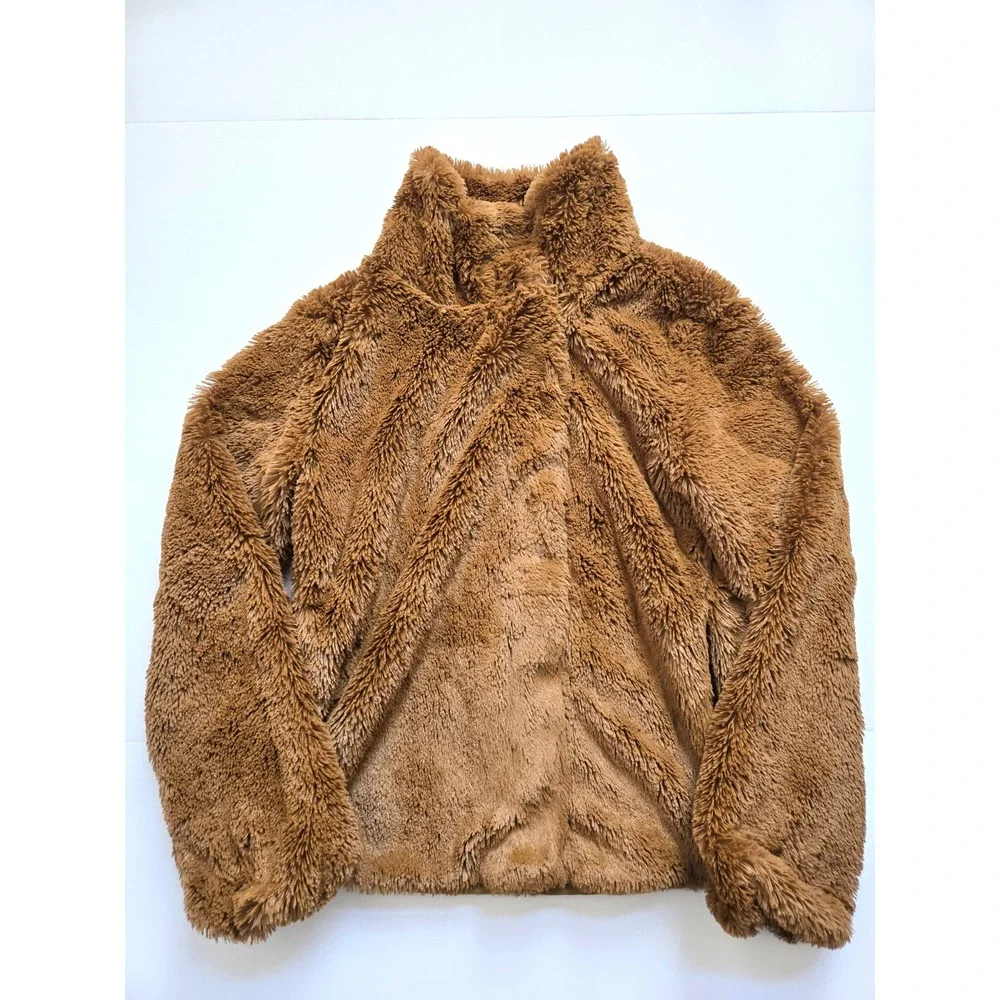 Patagonia Pelage Ladies‎ Jacket Bear Brown XS Pockets Zipper Snap Button Collar - Picture 2 of 15